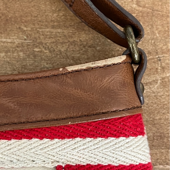 Hibou red & white striped crossbody bag - Picture 8 of 10